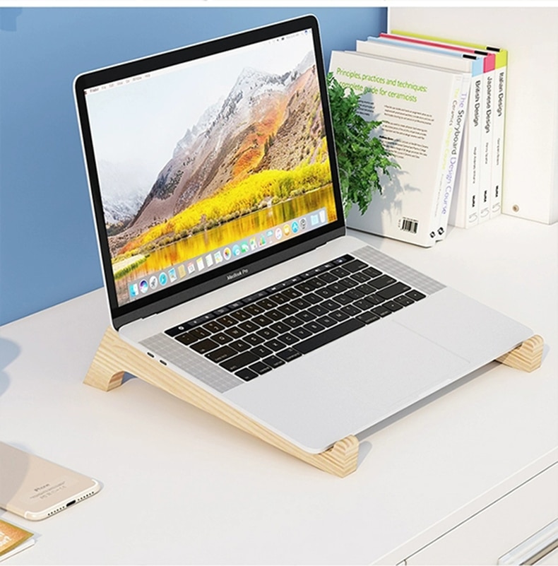 Laptop Stand Assembled Wood Lapdesk Riser For 11-17 inch Laptop Cooling Bracket For Macbook Dell Reinforced Support Base