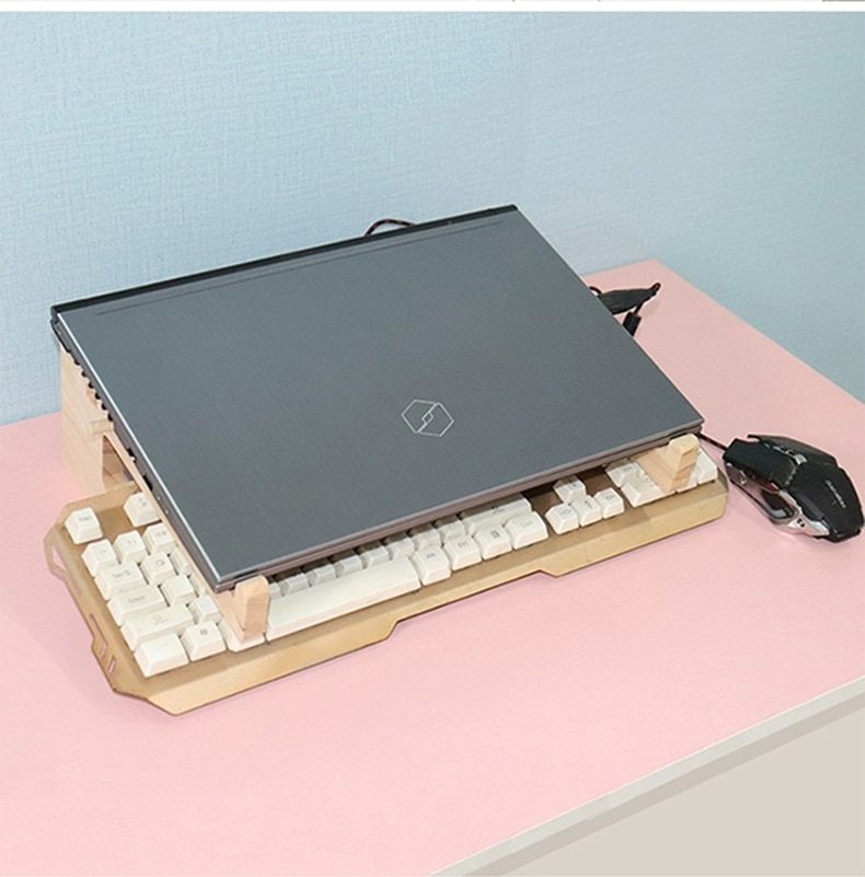 Laptop Stand Assembled Wood Lapdesk Riser For 11-17 inch Laptop Cooling Bracket For Macbook Dell Reinforced Support Base