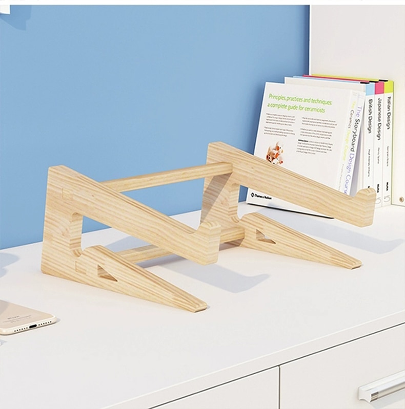 Laptop Stand Assembled Wood Lapdesk Riser For 11-17 inch Laptop Cooling Bracket For Macbook Dell Reinforced Support Base