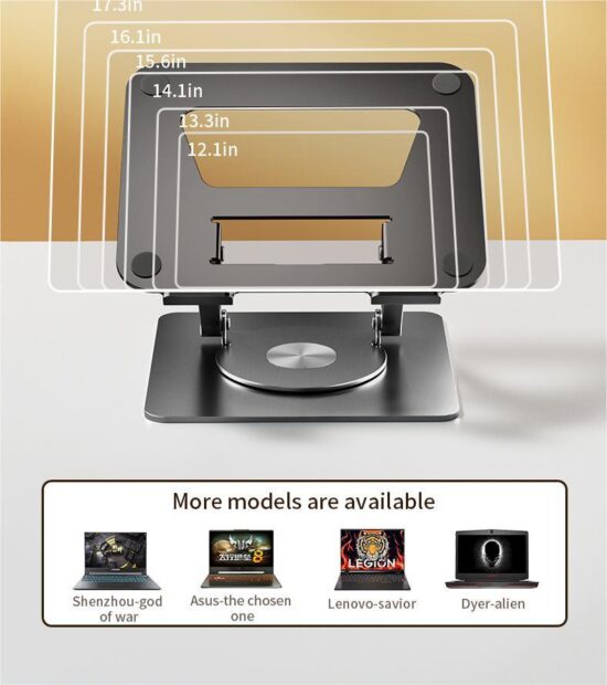 Laptop Stand Aluminium Alloy Foldable Tablet Rotale Stand Macbook Laptop Portable Fold Holder Cooling Bracket - Image 3
