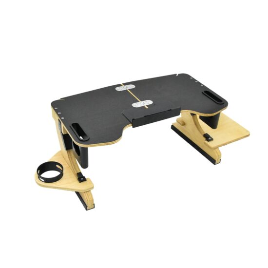 ⁦Table Laptop Folding Table Wood/Aluminum Alloy Standing Computer Desk Ergonomic Adjustable Desk Bed Home Office Furniture⁩ - الصورة ⁦3⁩