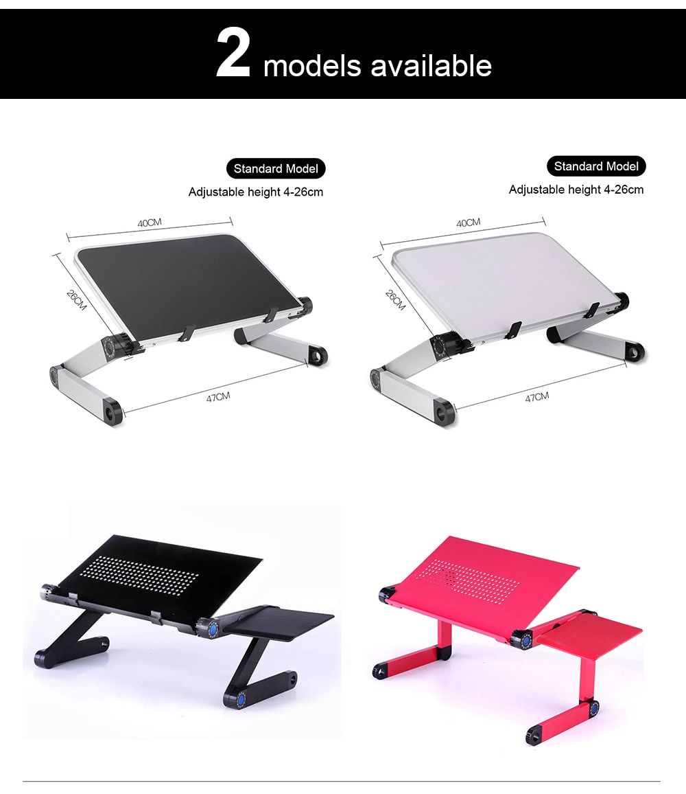 Laptop Desk Stand Portable Aluminum Alloy Lapdesk For TV Bed Sofa PC Notebook Adjustable Table Desk Stand With Mouse Pad