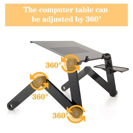 Laptop Desk Stand Portable Aluminum Alloy Lapdesk For TV Bed Sofa PC Notebook Adjustable Table Desk Stand With Mouse Pad - Image 5