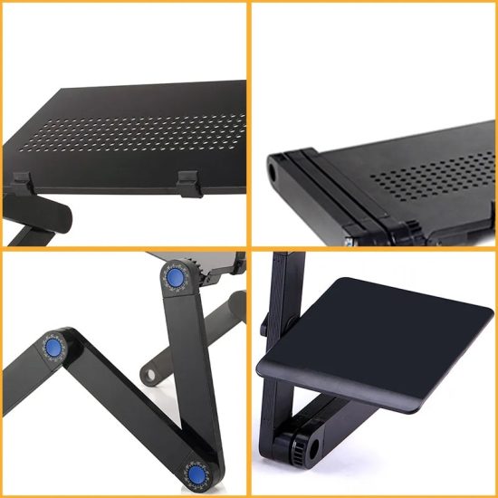 Laptop Desk Stand Portable Aluminum Alloy Lapdesk For TV Bed Sofa PC Notebook Adjustable Table Desk Stand With Mouse Pad - Image 3
