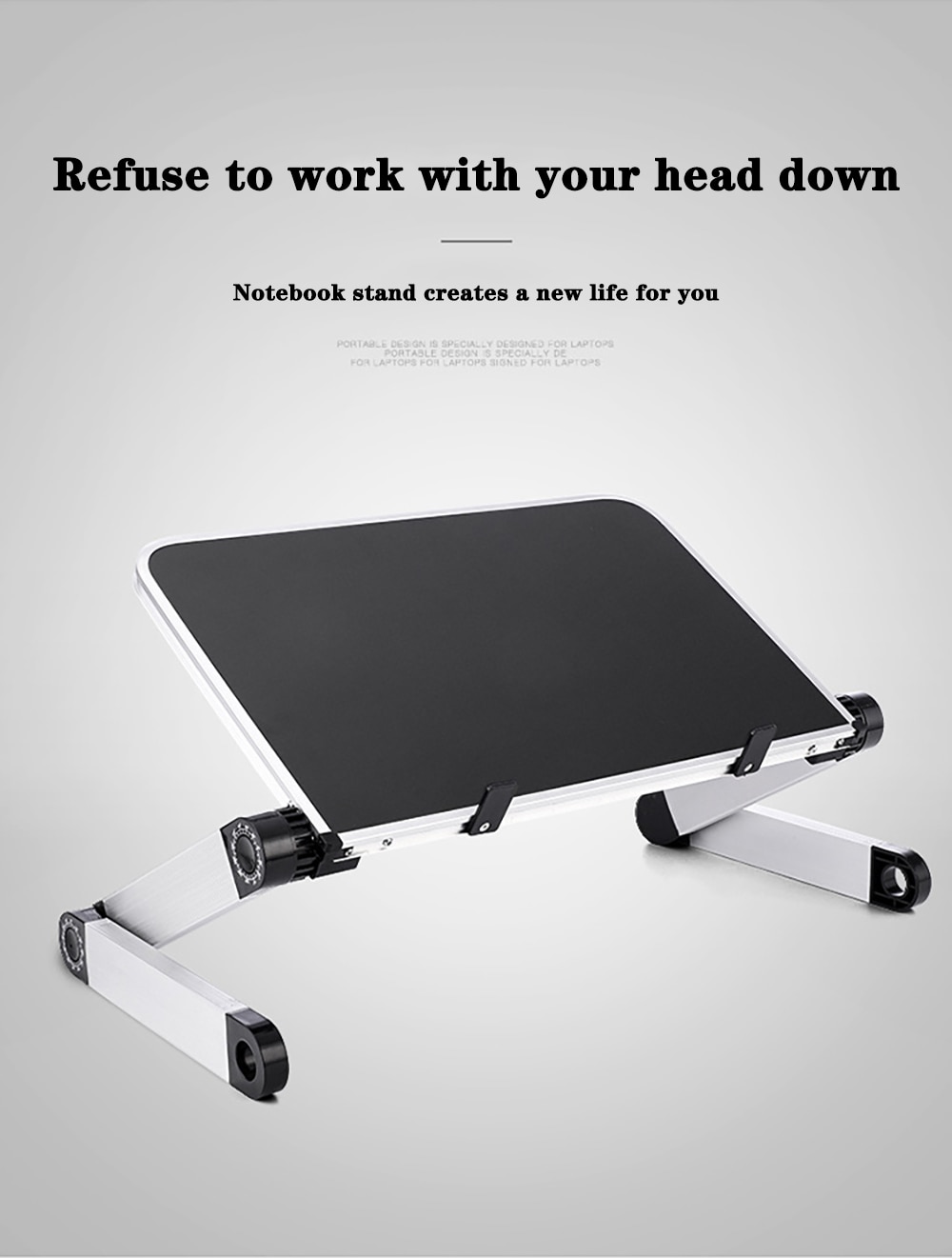 Laptop Desk Stand Portable Aluminum Alloy Lapdesk For TV Bed Sofa PC Notebook Adjustable Table Desk Stand With Mouse Pad