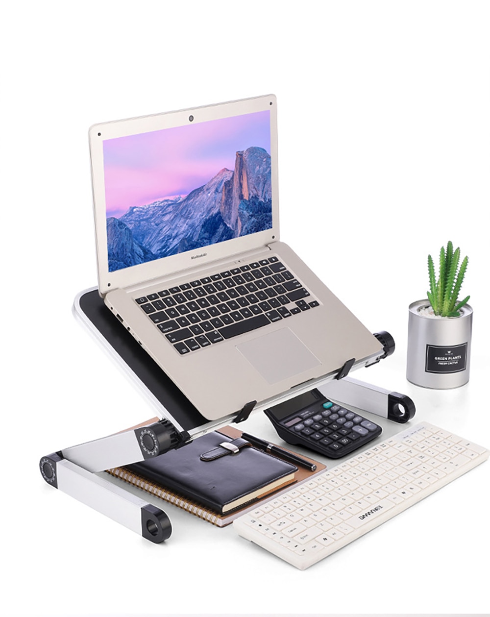 Laptop Desk Stand Portable Aluminum Alloy Lapdesk For TV Bed Sofa PC Notebook Adjustable Table Desk Stand With Mouse Pad