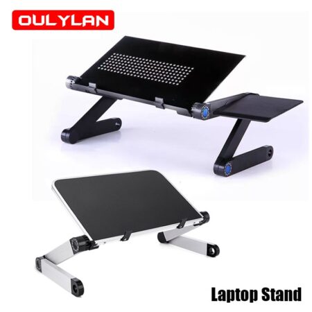 Laptop Desk Stand Portable Aluminum Alloy Lapdesk For TV Bed Sofa PC Notebook Adjustable Table Desk Stand With Mouse Pad