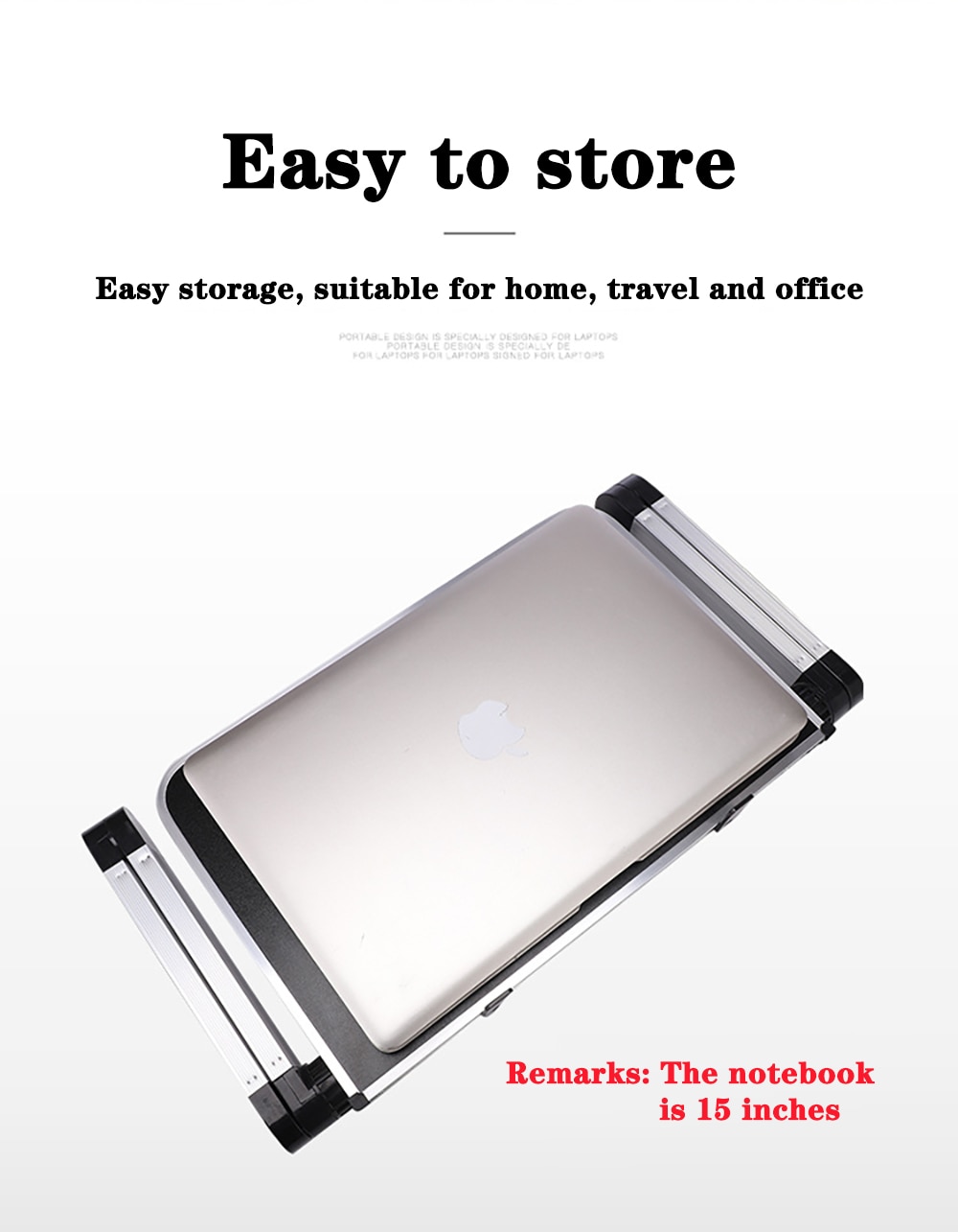 Laptop Desk Stand Portable Aluminum Alloy Lapdesk For TV Bed Sofa PC Notebook Adjustable Table Desk Stand With Mouse Pad