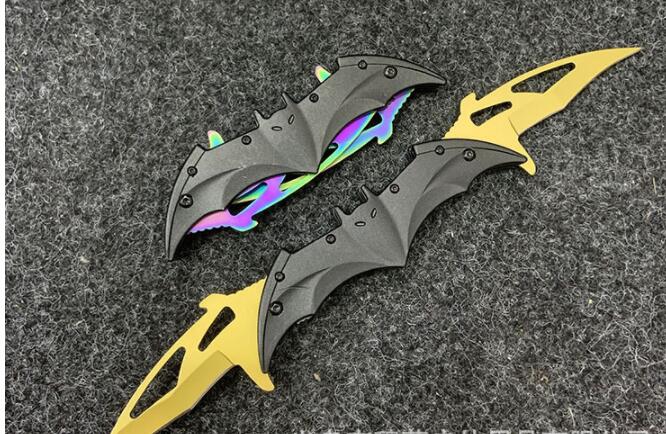 Folding blade knife Two Dual High hardness blade wood handle camping knife stainless steel knives