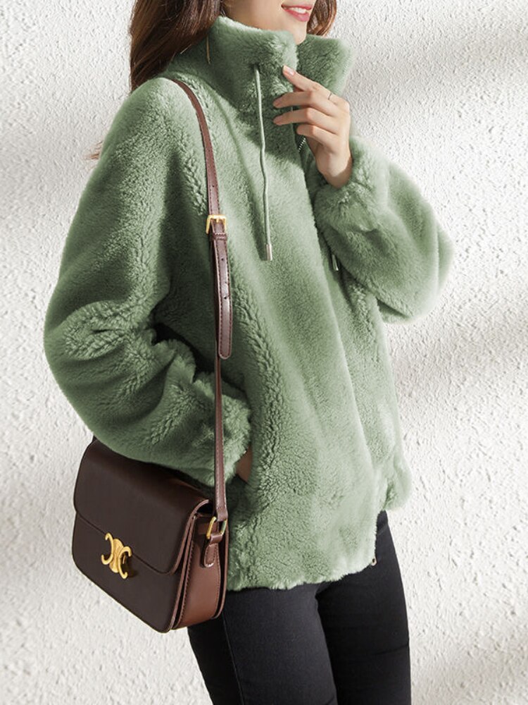 Winter Coat Short Small Thickened Coat Stand Collar Fashion Double-sided Velvet Fur Coat