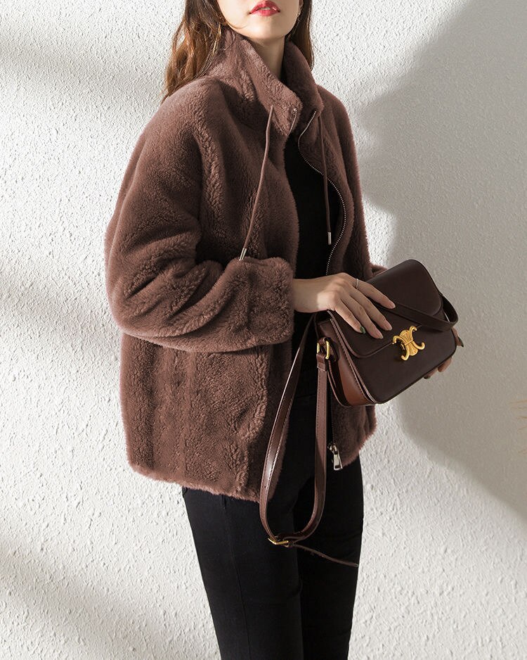 Winter Coat Short Small Thickened Coat Stand Collar Fashion Double-sided Velvet Fur Coat