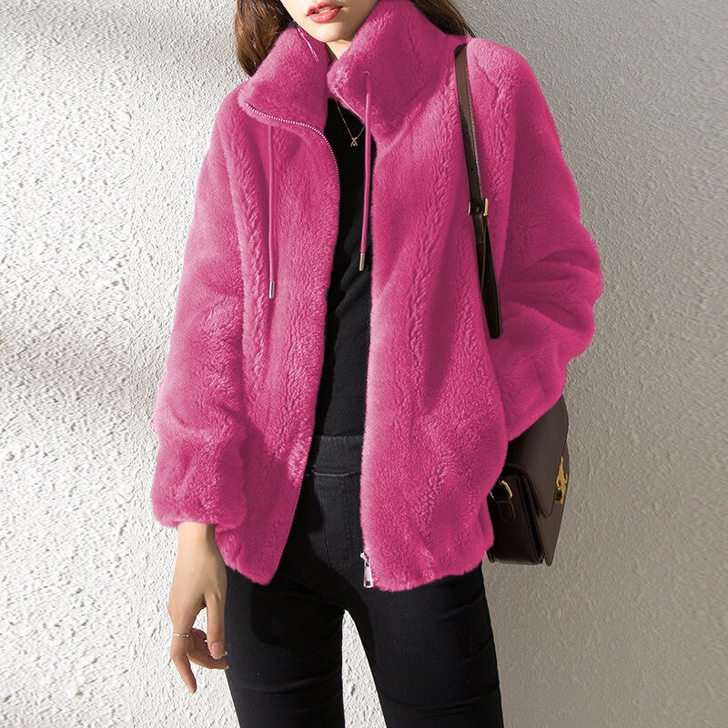 Winter Coat Short Small Thickened Coat Stand Collar Fashion Double-sided Velvet Fur Coat