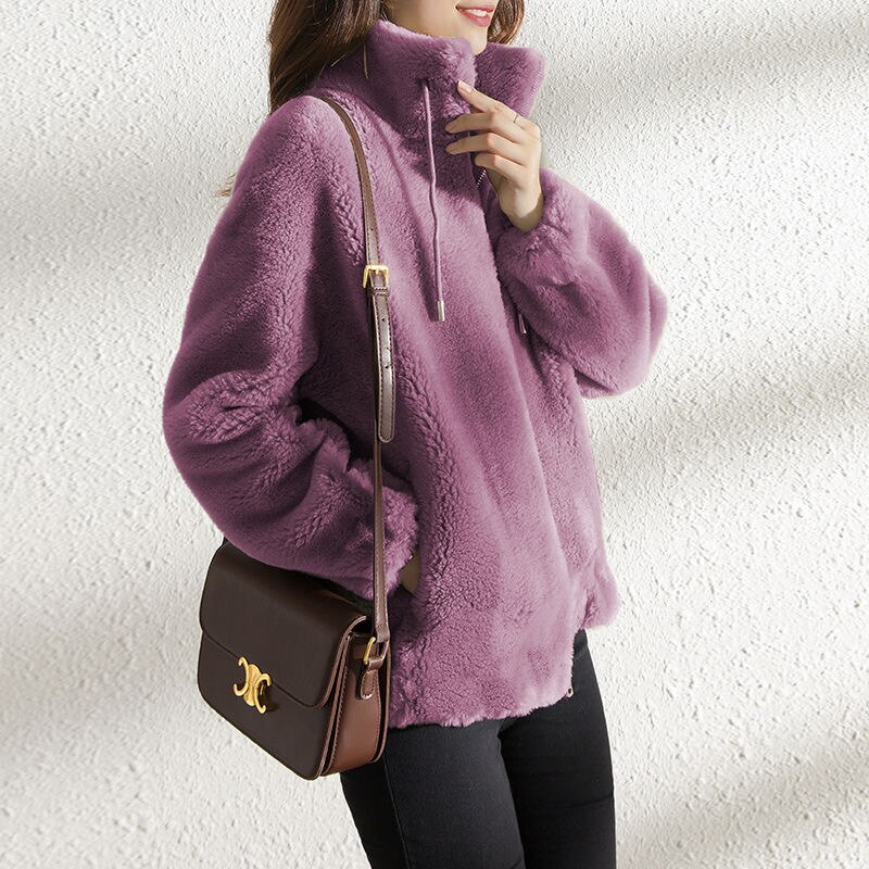 Winter Coat Short Small Thickened Coat Stand Collar Fashion Double-sided Velvet Fur Coat