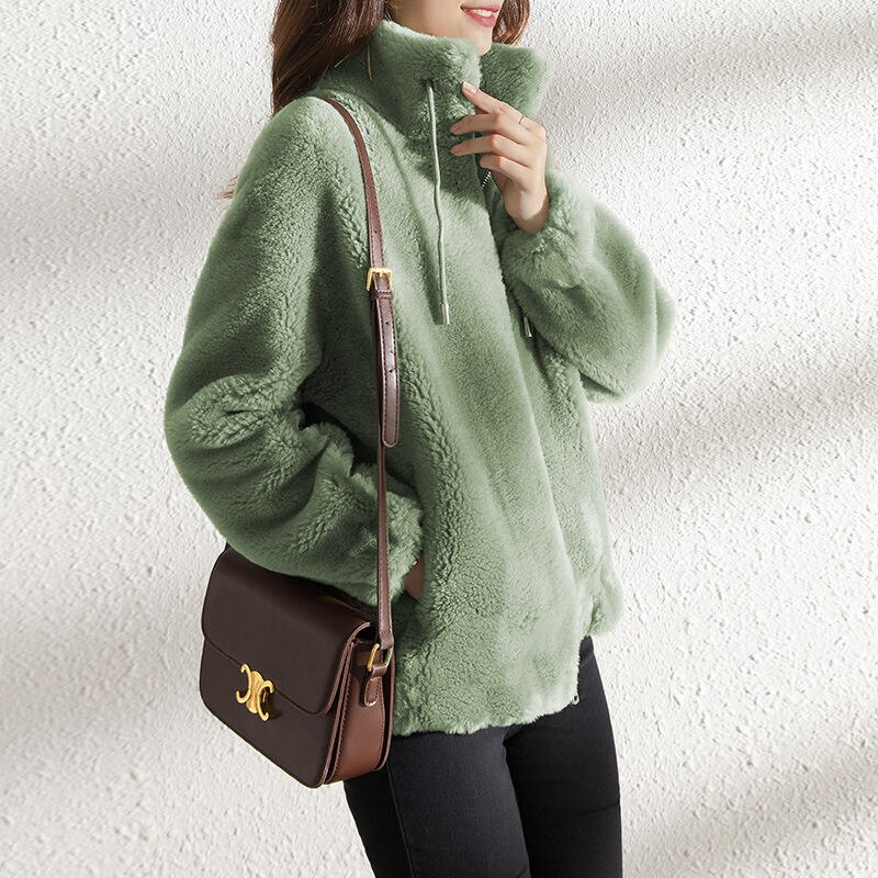 Winter Coat Short Small Thickened Coat Stand Collar Fashion Double-sided Velvet Fur Coat