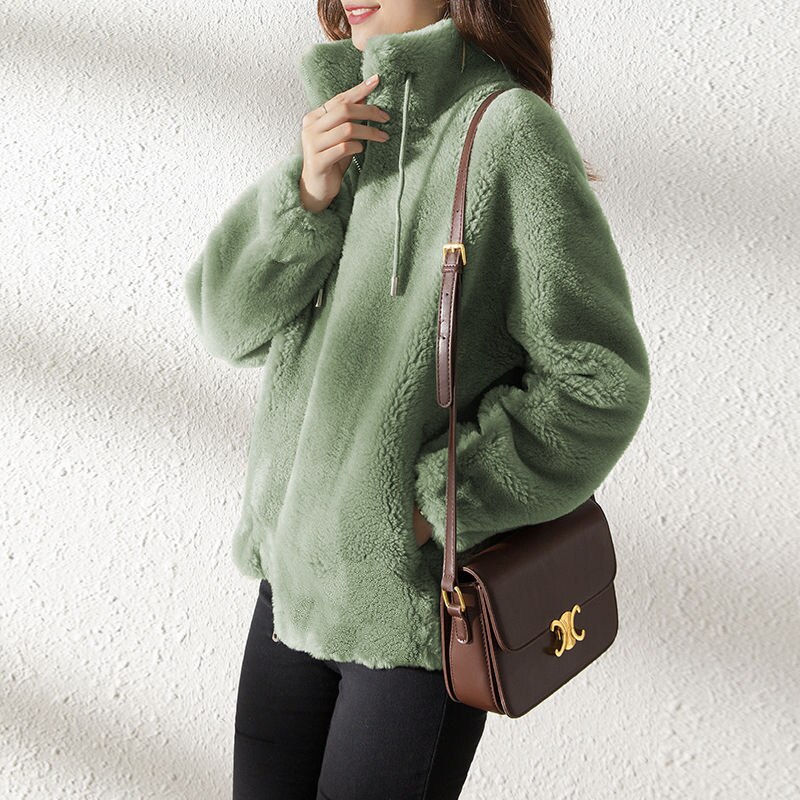 Winter Coat Short Small Thickened Coat Stand Collar Fashion Double-sided Velvet Fur Coat
