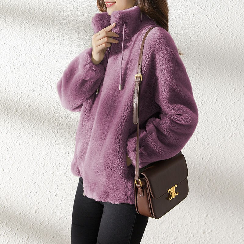Winter Coat Short Small Thickened Coat Stand Collar Fashion Double-sided Velvet Fur Coat