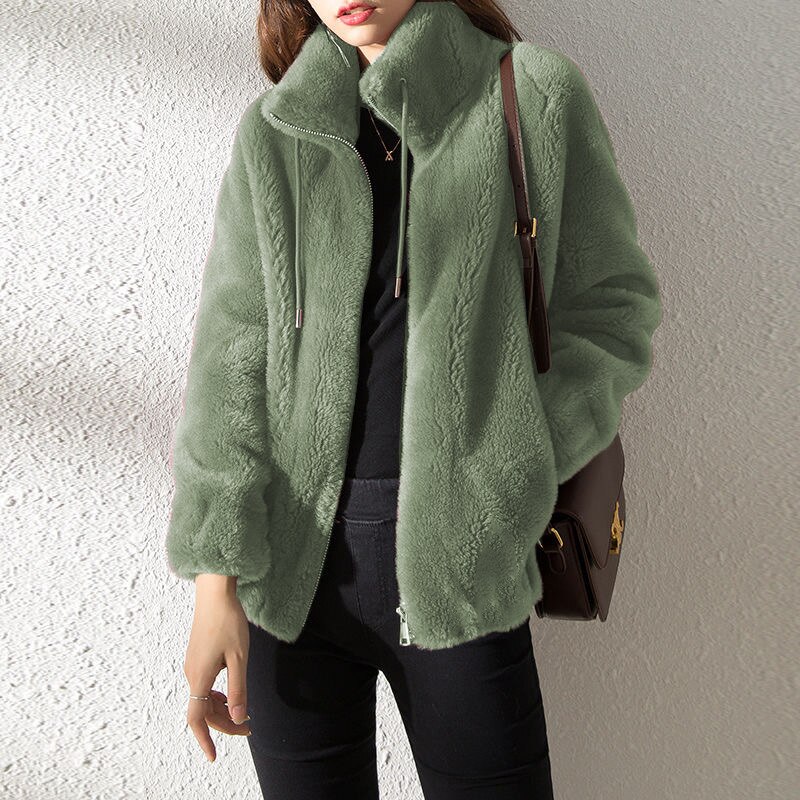 Winter Coat Short Small Thickened Coat Stand Collar Fashion Double-sided Velvet Fur Coat