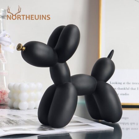 Dog Figurines Nordic Balloon Resin Doggy for Home Entrance Living Room Desktop Decoration Accessories Gifts