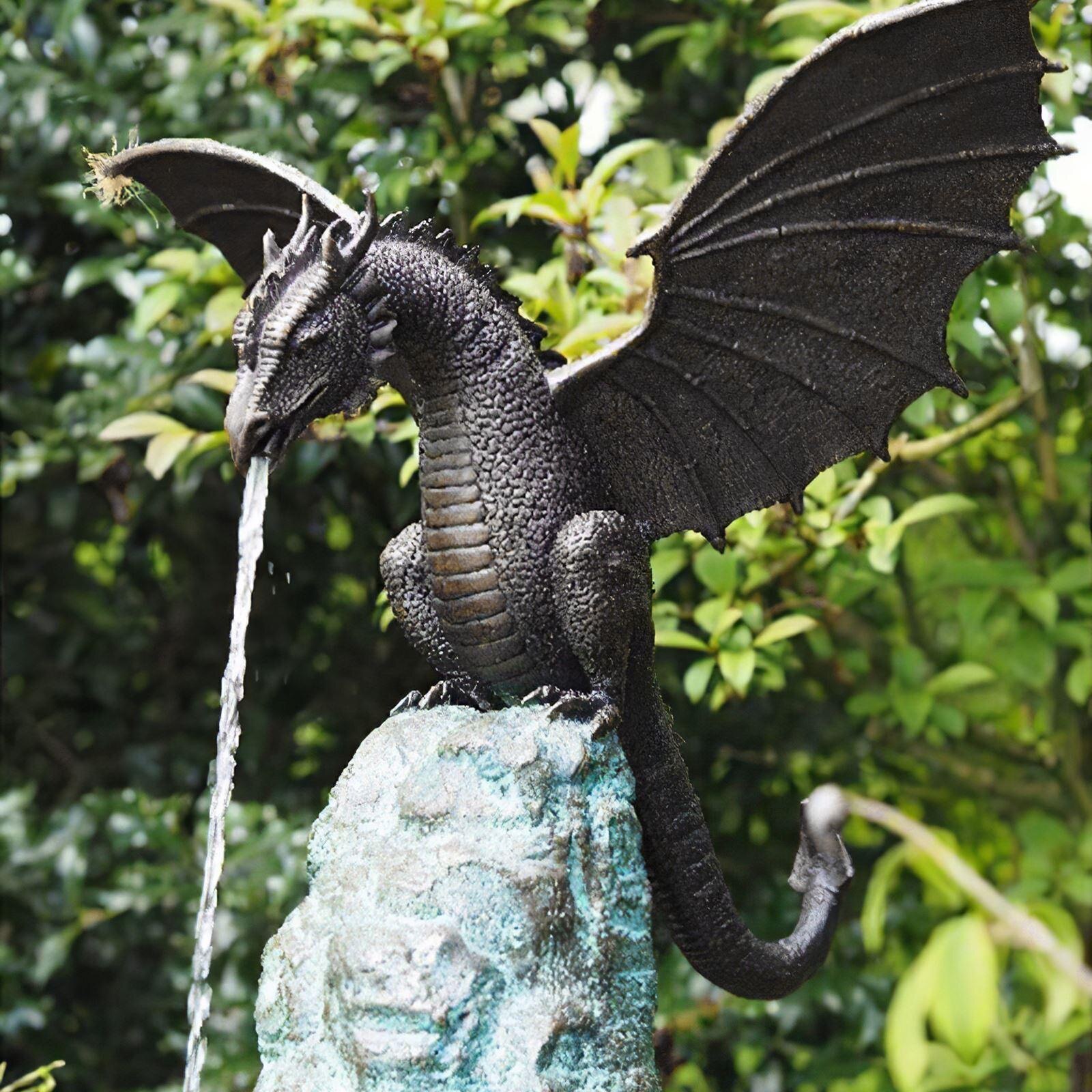 Statue Fountain Dragon Cast Resin Sculpture for Garden Home Decoration Water Feature Gothic Garden Solid Bronze Statue Fountain Dragon Cast Resin Sculpture for Garden Home Decoration Water Feature Gothic Garden Solid Bronze