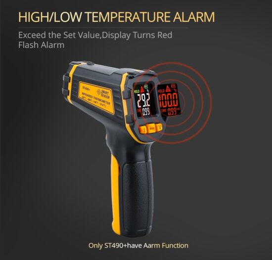 Temperature Laser Digital Meter Non-contact Pyrometer Imager Hygrometer IR LCD Light Alarm - Image 3