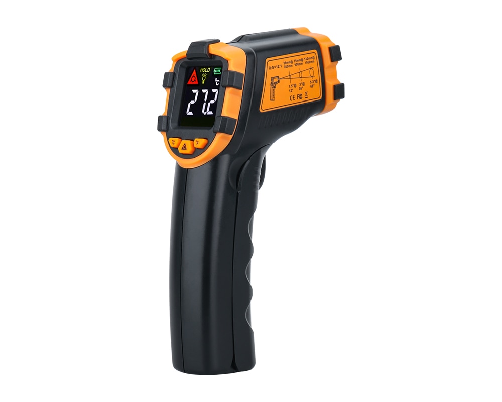 Temperature Laser Digital Meter Non-contact Pyrometer Imager Hygrometer IR LCD Light Alarm