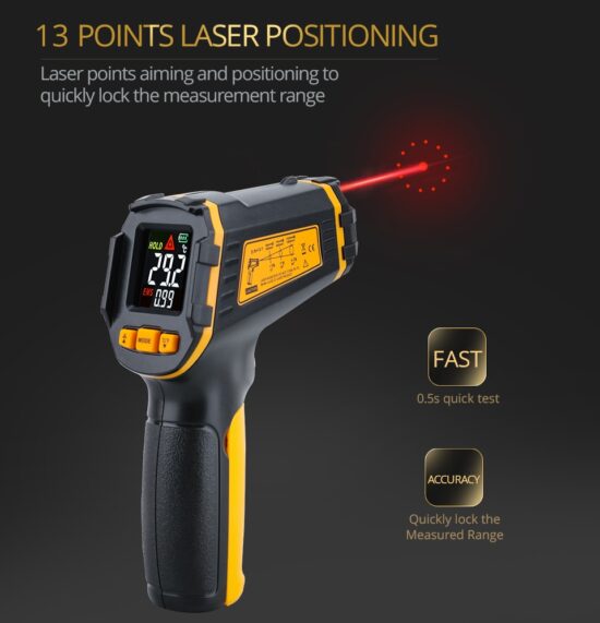 Temperature Laser Digital Meter Non-contact Pyrometer Imager Hygrometer IR LCD Light Alarm - Image 2