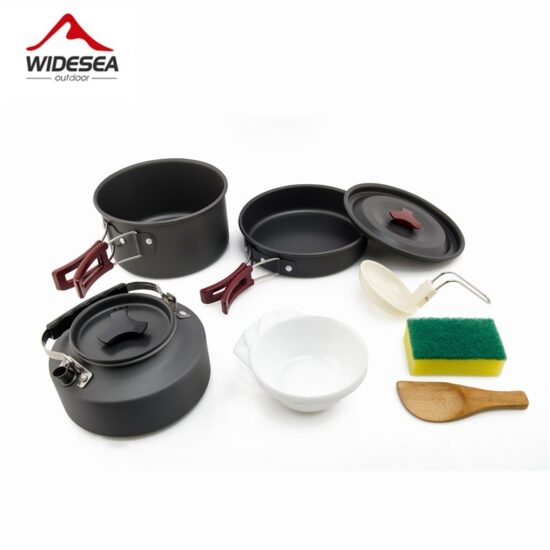 Camping Cookware Set Pot Tableware Kit Cooking Water Kettle Pan Travel Cutlery Utensils Hiking Picnic Equipment