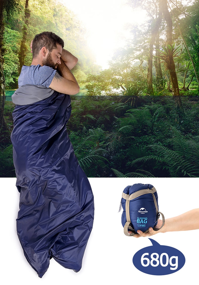 Sleeping Bag Ultralight Cotton Sleeping Bag Spring Summer lw180 Hiking Camping