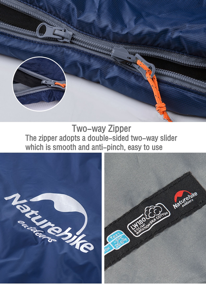 Sleeping Bag Ultralight Cotton Sleeping Bag Spring Summer lw180 Hiking Camping