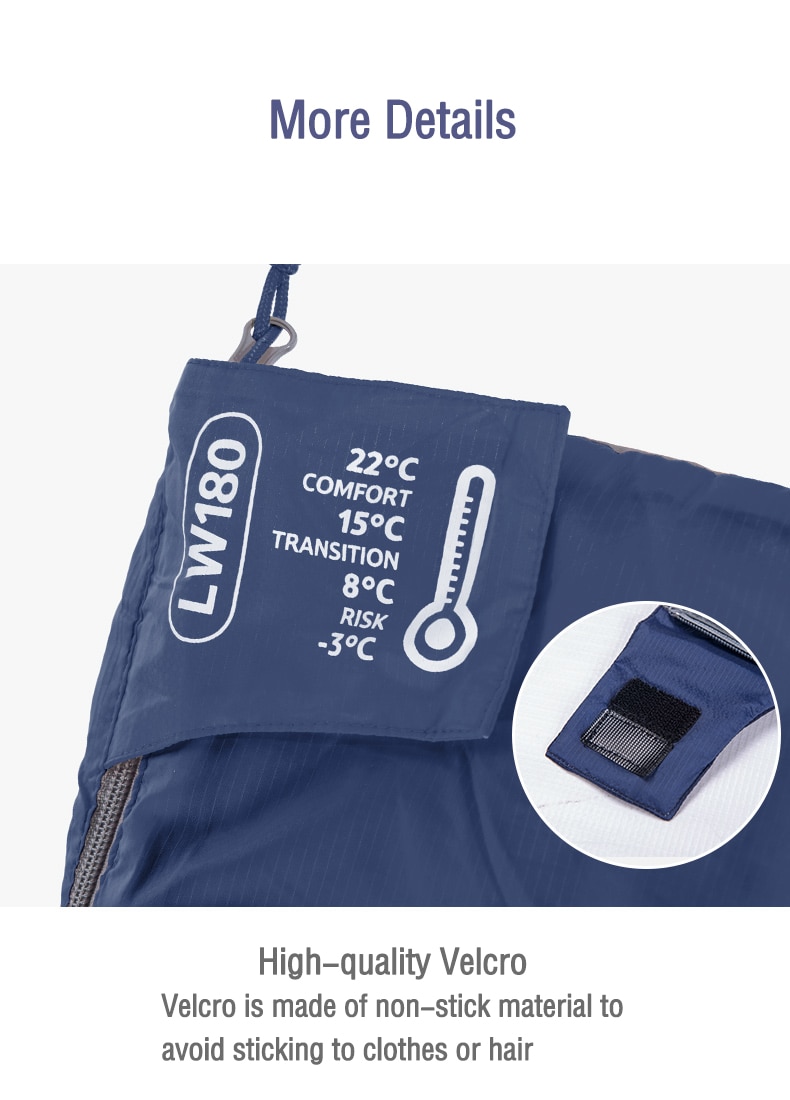 Sleeping Bag Ultralight Cotton Sleeping Bag Spring Summer lw180 Hiking Camping