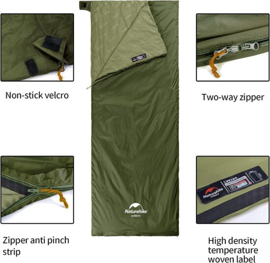 Sleeping Bag Ultralight Cotton Sleeping Bag Spring Summer lw180 Hiking Camping - Image 4