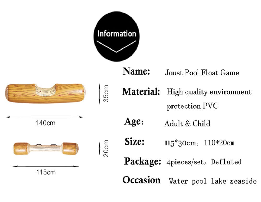 Double Beat Swim Log Stick Set Ring Pool water sports Summer Outdoor Beach Pool Inflatable Swimming Rings