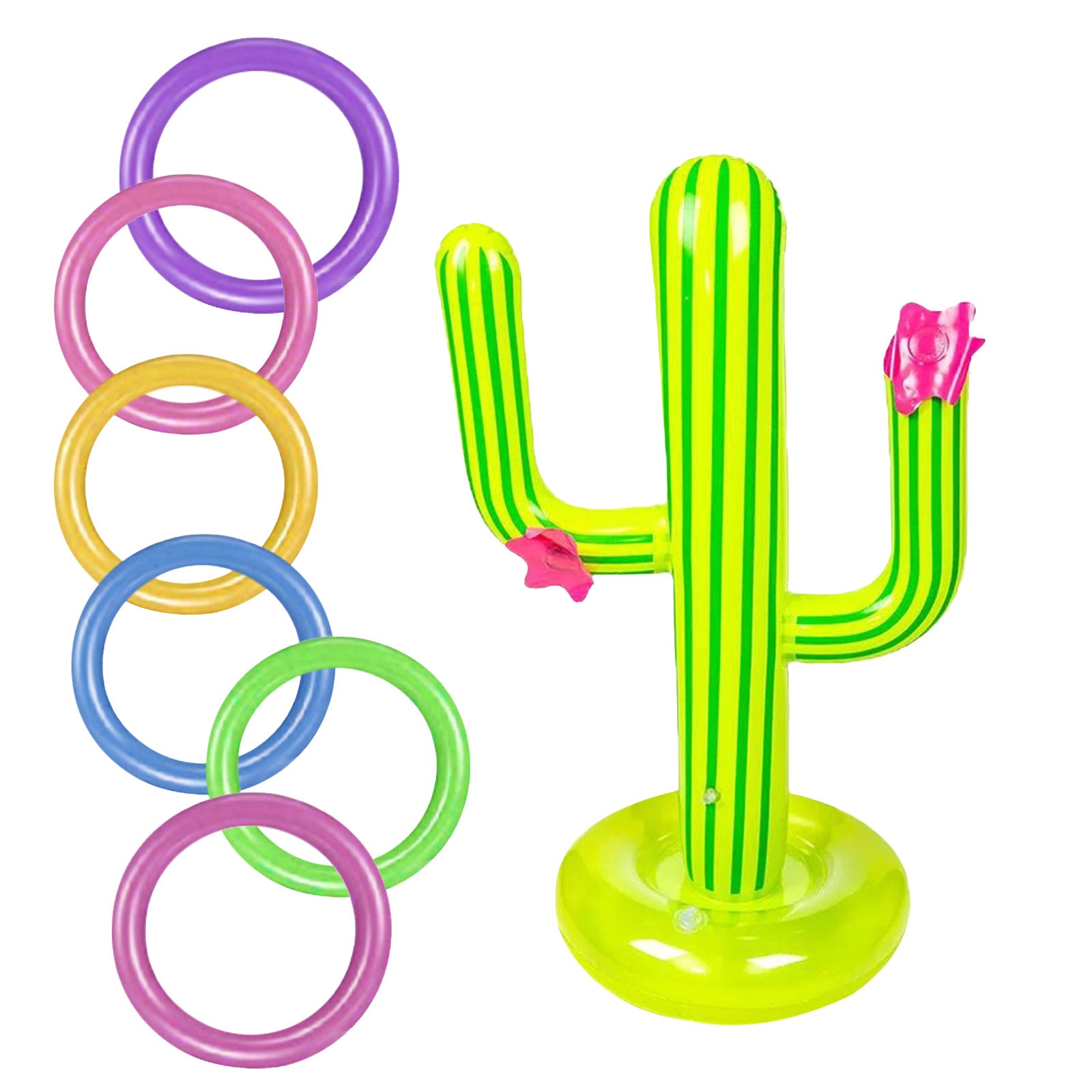 Inflatable Cactus Ring Toss Game Set Floating Pool Toys Beach Party Supplies Outdoor Swimming Pool accessories Party Bar Travel