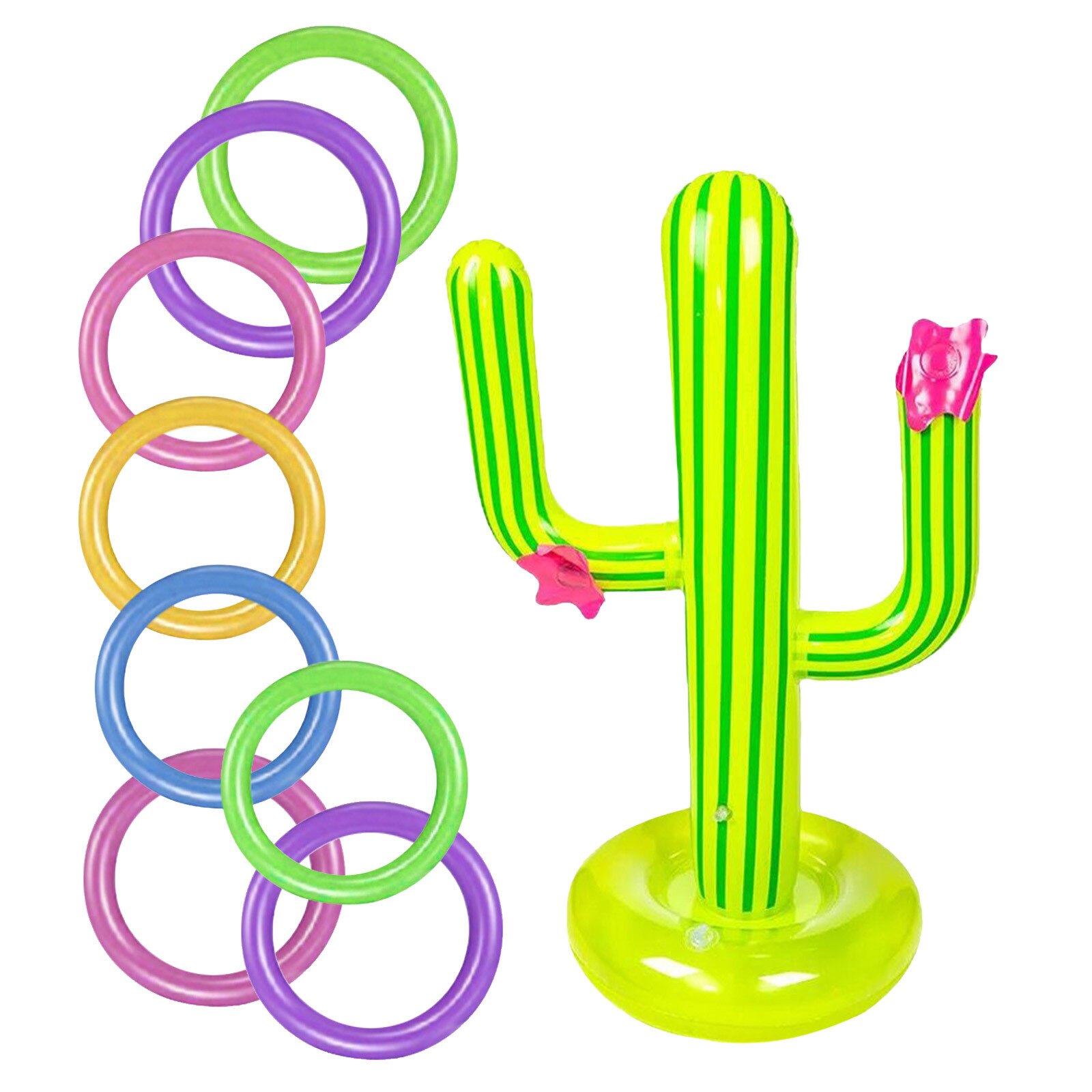 Inflatable Cactus Ring Toss Game Set Floating Pool Toys Beach Party Supplies Outdoor Swimming Pool accessories Party Bar Travel