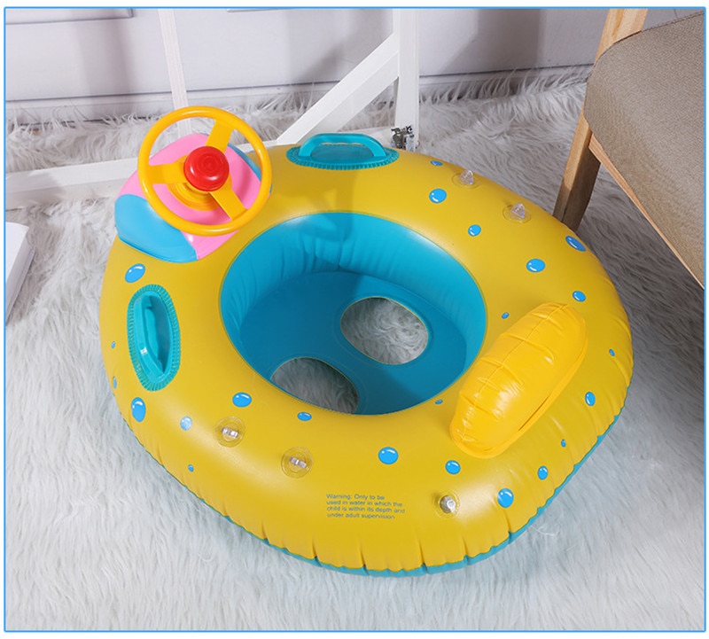 Inflatable Swimming Rings Seat Baby Floating Sun Shade Toddler Swim Circle Fun Pool Bathtub Beach Party Summer Water Toys