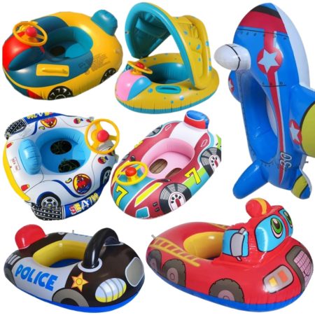Inflatable Swimming Rings Seat Baby Floating Sun Shade Toddler Swim Circle Fun Pool Bathtub Beach Party Summer Water Toys