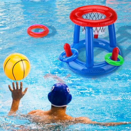 Inflatable Ring Throwing Ferrule Game Set Floating Pool Toys Beach Fun Summer Water Toy Swimming Pool