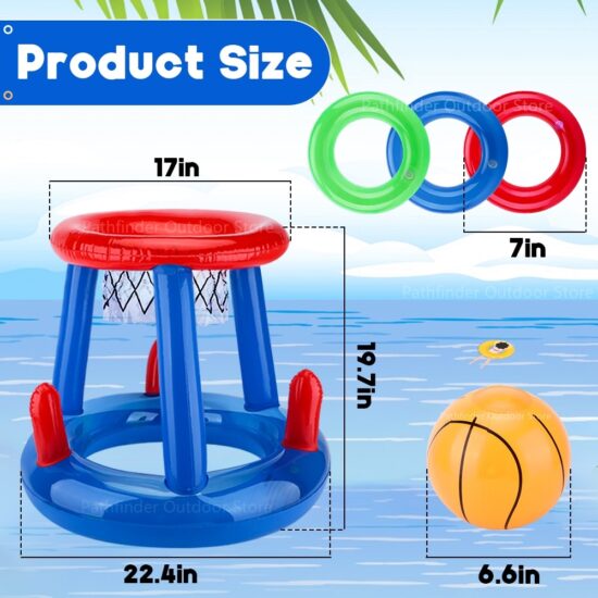 Inflatable Ring Throwing Ferrule Game Set Floating Pool Toys Beach Fun Summer Water Toy Swimming Pool - Image 5