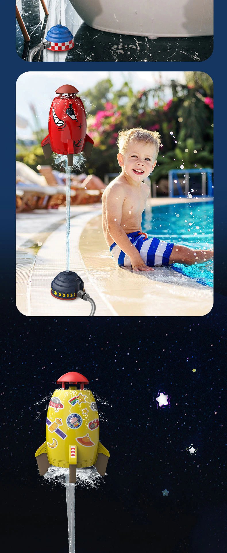 Rocket Water Pressure Lift Sprinkler Toy Fun Interaction In Garden Water Spray Rocket Launcher Toys for Kids