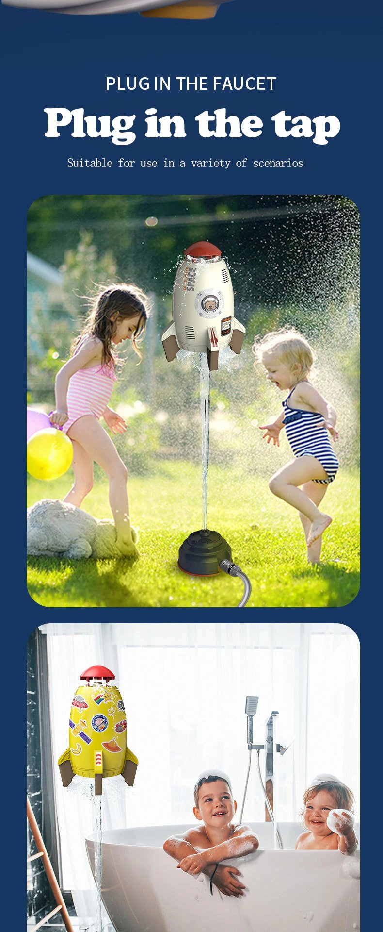 Rocket Water Pressure Lift Sprinkler Toy Fun Interaction In Garden Water Spray Rocket Launcher Toys for Kids