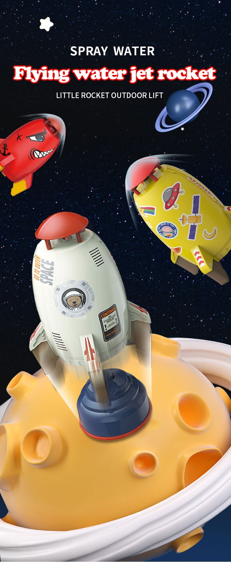 Rocket Water Pressure Lift Sprinkler Toy Fun Interaction In Garden Water Spray Rocket Launcher Toys for Kids