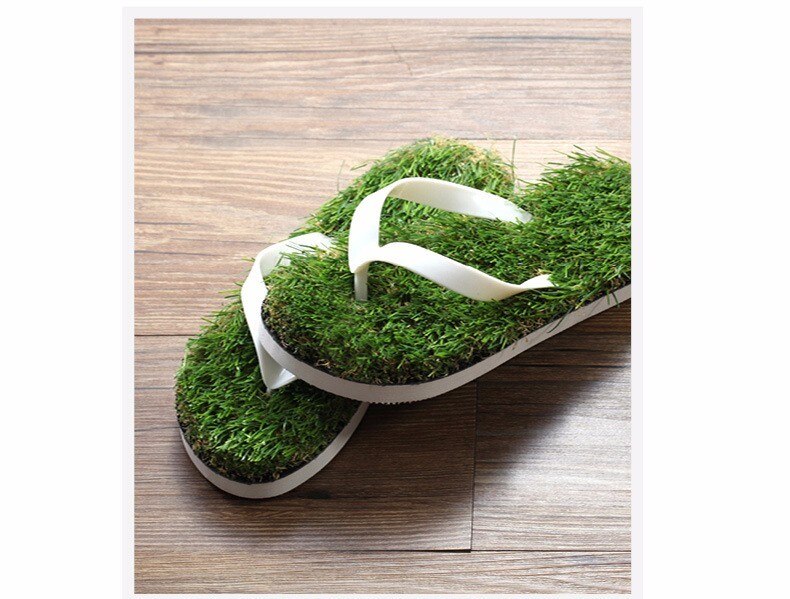 Slipper Imitation Grass Flip Flops For Summer Beach Flat Shoe Sandals