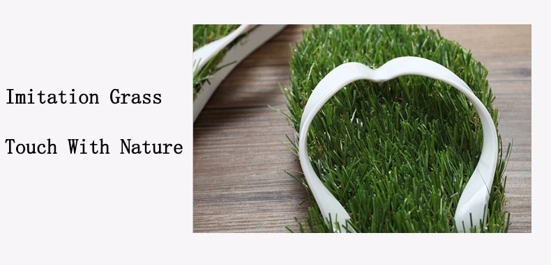 Slipper Imitation Grass Flip Flops For Summer Beach Flat Shoe Sandals