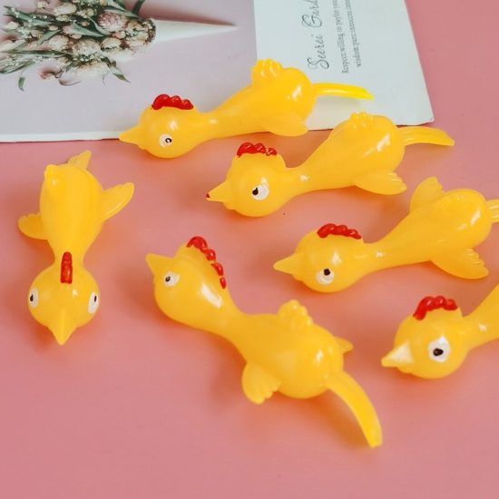 Catapult Tricky Fun Toy Catapult Chicken TPR Soft Material Launch New Exotic Sticky Wall Chicken 12 Pcs - Image 5