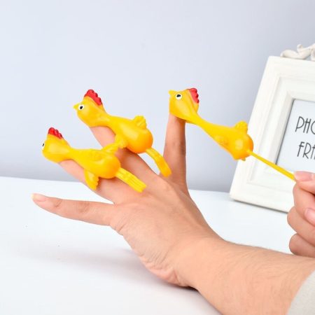 Catapult Tricky Fun Toy Catapult Chicken TPR Soft Material Launch New Exotic Sticky Wall Chicken 12 Pcs