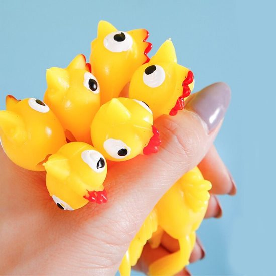 Catapult Tricky Fun Toy Catapult Chicken TPR Soft Material Launch New Exotic Sticky Wall Chicken 12 Pcs - Image 4