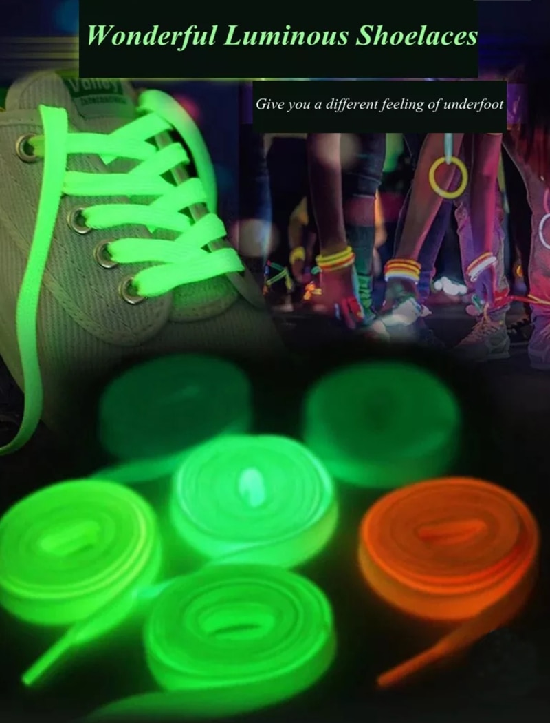 Luminous Shoelaces for Men Women Sports Shoes Laces Glow In The Dark Night Shoestrings Reflective Shoelaces 1 Pair