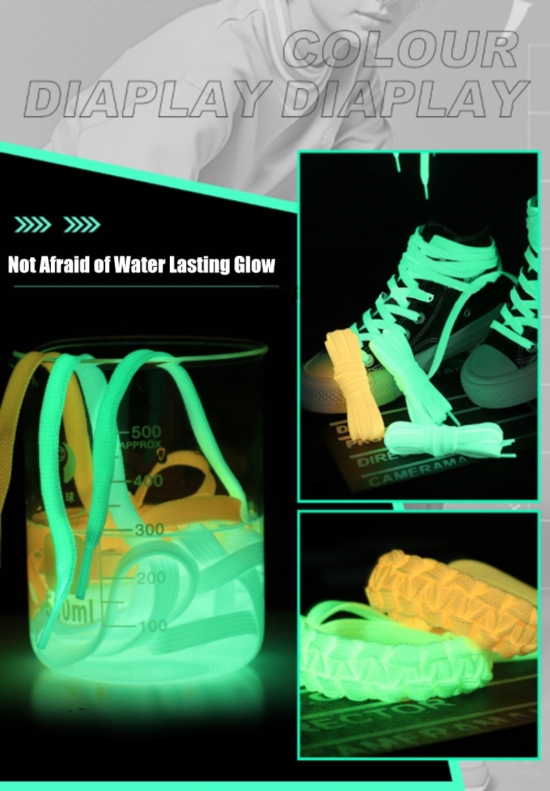 Luminous Shoelaces for Men Women Sports Shoes Laces Glow In The Dark Night Shoestrings Reflective Shoelaces 1 Pair