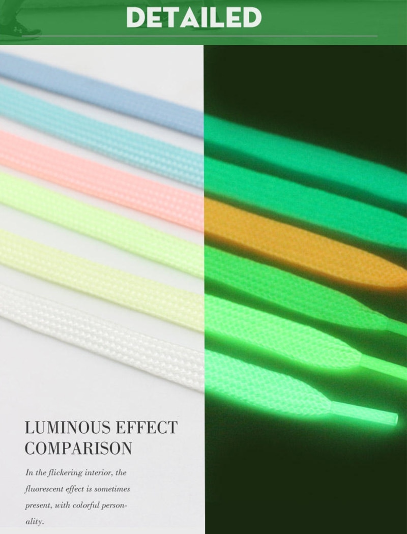 Luminous Shoelaces for Men Women Sports Shoes Laces Glow In The Dark Night Shoestrings Reflective Shoelaces 1 Pair