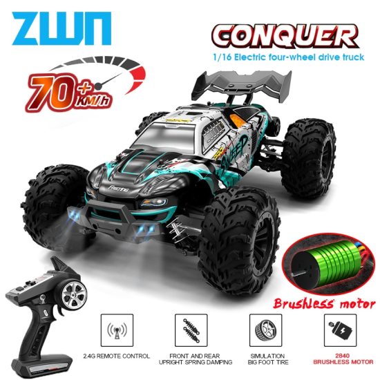 Drift Monster Truck High Speed 70KM/H Or 50KM/H 4WD RC Car With LED Remote Control Cars vs Wltoys Toys - Image 2